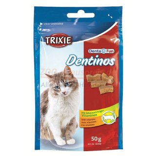 Katzensnack Dentinos 3 Stck  50 g, reich an Vitaminen, reinigt durch die besondere Form und Konsistenz die Zhne