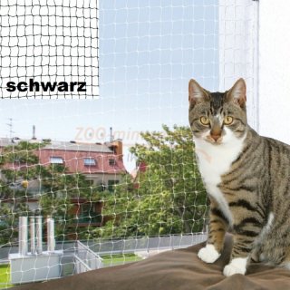Katzen Balkon-, oder Schutznetz - 3 m x 2 m schwarz - Netz geknotet aus Polyethylen wetterfest und strapazierfhig. UV bestndig