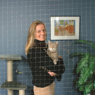 Katzen Balkon-, oder Schutznetz - 2 m x 1,5 m transparent - Netz geknotet aus Polyethylen wetterfest und strapazierfhig. UV bestndig
