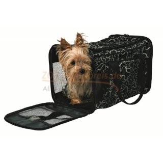 Hunde / Katzen Transporttasche ADRINA 26 x 27 x 42 cm, schwarz, festes Nylon, von oben, hinten und vorne zu ffnen