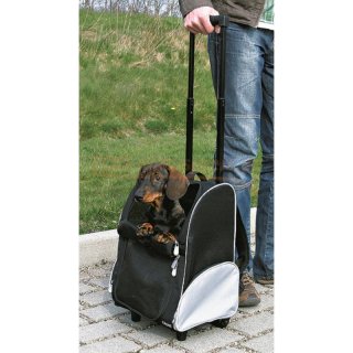 Hunde Transport Trolley, fr Kleintiere 35 x 50 x 27 cm bis 8 kg Tiergewicht. Festes Nylonmaterial, ideal auf Reisen im Auto