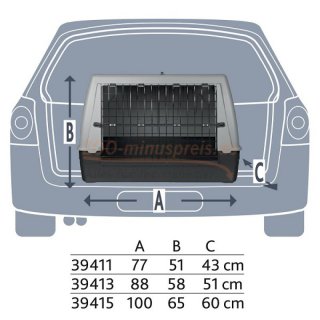Hunde Transportboxen auch fr KFZ geeignet, in verschiedenen Gren,optimale Ausnutzung des Kofferraums durch abgeschrgte Seiten