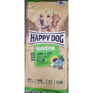 Hundefutter HAPPY DOG Natur croq Lamm und Reis 15 kg, fr sensible erwachsene Futterverzehrer