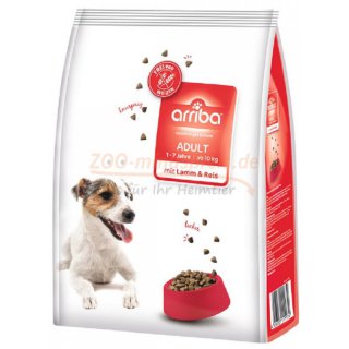 Hundefutter ARRIBA ADULT LAMM fr ausgewachsene Rassen, in 3kg und 12 kg, ohne Zucker, Aromastoffe, Farbstoffe und Weizen.