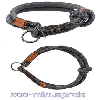 Hunde Halsband BE NORDIC Zug-Stopp-Halsband in versch. Gren, Farbe dunkelgrau / braun, Tau, gewebt