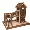 Hamster Spielplatz Naturholz mit Rinde. 36 B x 33 H x 26...