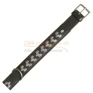 ACTIVE Lederhalsband, 48 - 55 cm / 40 mm breit, aus hochwertigem Leder, sehr belastbar