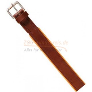 ACTIVE Lederhalsband, Farbe cognac, 30 - 34 cm / 14 mm breit, , aus hochwertigem Leder, sehr belastbar ohne Zierbeschlag