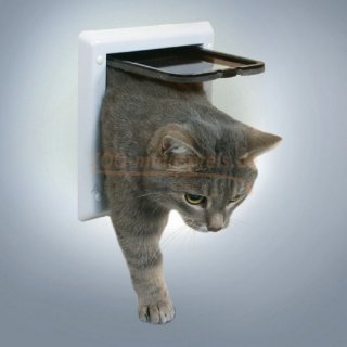Katzen Haustürklappen 2-Wege Freilauftür für Katzen, Kunststoff, wetterfest. Transparente Klappe,