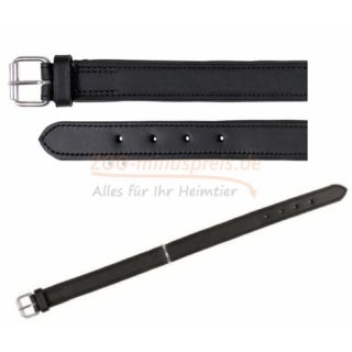 ACTIVE Leder Halsband, breite Ausfhrung, hochwertiges Echtleder 38 - 45 cm, 40 mm breit, schwarz, genht,