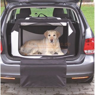 Hunde Auto Transport Nylonbox, 91x58x61 cm, an drei Seiten zu öffnen, besonders stabil durch Metallrahmen