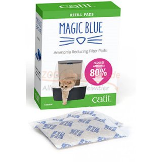 CatIt Magic Blue, Luftreiniger für Katzentoiletten, reduziert bis zu 80 % den Ammoniakgeruch Magic Blue Nachfüllpack, 6er Pack