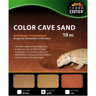 Color Cave Sand - 10 kg - , - gelb -, Grabfähiger Terrariensand - Geeignet für viele Reptilien und Wirbelose - 100 % natürlich