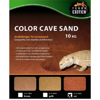 Color Cave Sand - 10 kg - , - rot -, Grabfähiger Terrariensand - Geeignet für viele Reptilien und Wirbelose - 100 % natürlich