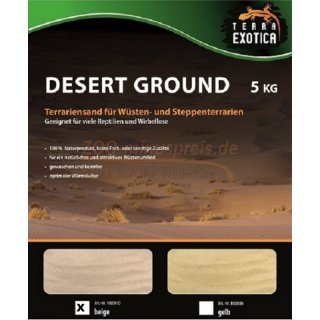 Desert Ground beige, - 5 kg - , Farbe: beige. Terrariensand für Wüsten- und Steppenterrarien - Geeignet für viele Reptilien und Wirbelose - 100 % Naturprodukt