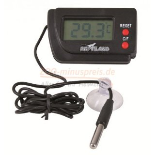 Digitalthermometer, mit Fernfhler. Fr die berwachung der Temperatur im Terrarium. Messbereich -20C bis 55C.