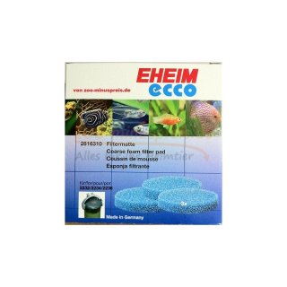 Eheim Filtermatten Schaumstoff für Außenfilter Ecco 2231 - 2235 und Ecco comfort 2232 - 2236 und für Ecco PRO 2032 + 2034 + 2036 = 130 - 300, Inhalt je Pack. 3 Stück