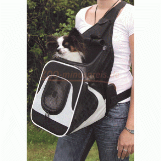 Hunde Transport Fronttasche SAVINA 30 x 33 x 26 cm, bis zu 10 kg Tiergewicht, aus festem Nylon