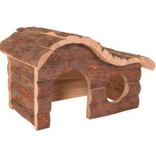 Holzhaus mit Naturrinde, 50 B x 25 H x 33 T cm