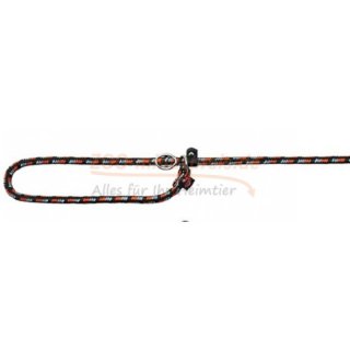 Hunde Fhr- oder Schlaufenleine mit integr. Halsband, zum direkten Umlegen um den Hals des Hundes, (kein Wrger). Halsgre feststellbar, in versch. Farben 170 cm 13mm stark schwarz / orange reflekt