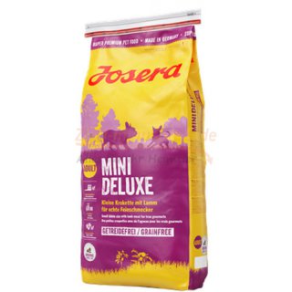 Hundefutter JOSERA MINI Deluxe, in 4kg, und 10kg. Ein spezielles Aufzuchtfutter fr kleine Rassen mit besten Nhrstoffen, die eine gesunde Entwicklung untersttzen. Josera Mini Deluxe 10 kg