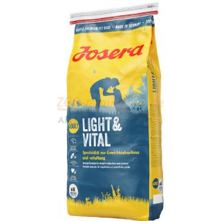 Hundefutter Josera Light VITAL 4kg und 12,5kg, ist ein energiereduziertes Hundefutter fr alle Sofawlfe, die auf ihre Linie achten mssen. Ein hoher Ballaststoffanteil und der geringe Fettgehalt sorgen fr wenige Kalorien light & Vital 15 kg