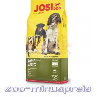 Hundefutter JosiDog LAMM BASIC 12,5 kg, bietet eine ausgewogene Ernährung mit Lamm als geschmackliche Alternative für normal aktive Hunde.