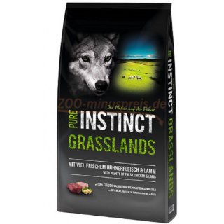 Hundefutter PURE INSTINCT Adult fr ausgewachsene Rassen Huhn und Lamm GRASSLANDS in versch. Gren Pure Instinct Grassland 12 kg