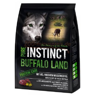 Hundefutter PURE INSTINCT Buffalo Land - 12 kg Naturnahes Trockenfutter für Hunde In der Zusammensetzung sehen Sie die reichhaltige Rezeptur, die Ihrem Hund eine besonders schmackhafte Rundumversorgung garantiert 