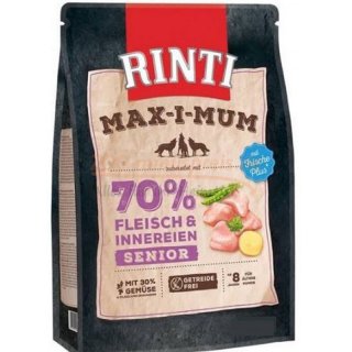 Hundefutter RINTI MAX i MUM SENIOR in 4 kg und 12 kg erhltlich, mit reduzierten Fett- und Proteingehalt RINTI MAX i mum Senior 4 kg