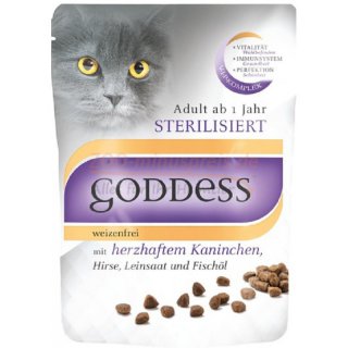 Katzenfutter GODDESS Trockenfutter 1,4 kg in verschieden Sorten, ohne Geschmacksverstrker, Zucker und Konservierung, Fachhandelsmarke goddess 1,4 kg herzhaftem Kaninchen f. sterilisierte geeignet