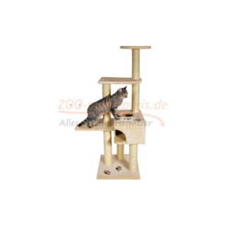 Katzen Kratzbaum  ALICANTE  Hhe 142 cm, Sisalsulen stabile  9 cm,  mit Plsch-Bezug,