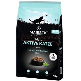 Majestic Katzenfutter Aktiv Fit outdoor 1,8 kg und 4 kg , bei hohen Energiebedarf und Strkung der Gelenke. 611347 Aktiv outdoor 4 kg