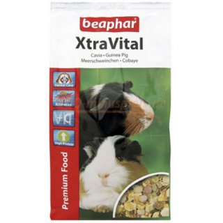 Meerschweinchen Futter 2,5 kg Beaphar Xtra VITAL, XtraVital Meerschweinchen-Futter ist mit Alfalfa angereichert. Das in der XtraVital Premium Nahrung verwendete Alfalfa stammt aus den Bergwiesen der Alpen