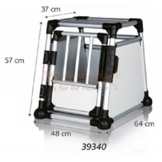 Hunde Alu Transportbox fr KFZ ALU 48  57  64 cm, mit Aluminiumrahmen stabile Ausfhrung