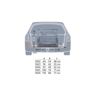 Hunde Transportgitterbox für z. B,  VW Golf Variant, 78 cm Front x 62 cm hoch x 55 cm tief,