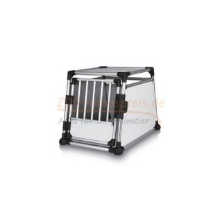 Hunde Alu Transportbox KFZ Alu - 55cm B x 62cm H x 78cm H. mit Aluminium Rahmen