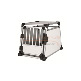 Hunde Alu Transportbox KFZ Alu 63cm B x 65cm H x 90cm T. mit Aluminiumrahmen