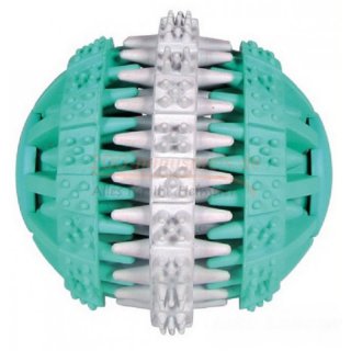 Hundeleckerlie Mintfresh Ball, Naturgummi 7 cm Durchmesser, geeignet um Snacks oder Leberwurst einzufllen um das Snackverggen mit der Zahnreinigung zu kombinieren