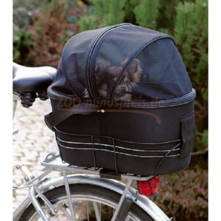 Hunde Fahrrad Tasche 29x42x48 cm, bis 8 kg Tiergewicht.formstabiles EVA, stabiler Metallrahmen fr einen sicheren Transport des Tieres auf dem Gepcktrger, Tasche durch Klettverschlsse vom Rahmen abnehmbar und als Transporttasche verwendbar.