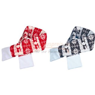 Hunde Weihnachts Halstücher in verschiedenen Längen, Rot oder Grau Farben. Fleecestoff waschbar bis 30 ° Handwäsche