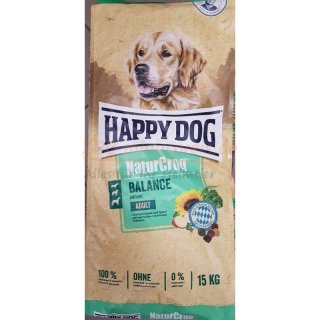 Hundefutter HAPPY DOG Natur croq ADULT balance 15 kg, Hochverdauliche Kroketten mit Hefe und Httenkse.