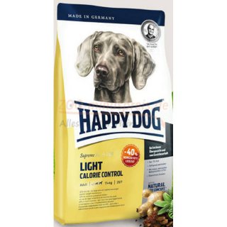 Hundefutter HAPPY DOG light calorie control 12,5 kg, die perfekte Nahrung für zu Übergewicht neigende Hunde. Mit nur 7% Fett und vitalisierenden 25% Eiweiß