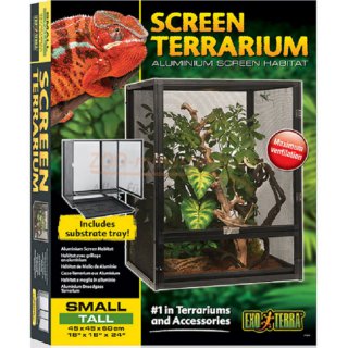 Terrarium EXO TERRA screen Tarrarien, aus Aluminium, korrosionsbeständig, aus eloxiertem Aluminium, mit Substratwanne unten, optimale Durchlüftung in verschieden Größen