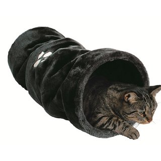 Katzen Spieltunnel 60 cm lang, 20 cm , aus Plsch, eingenhte Raschelfolie regt zum Spielen an