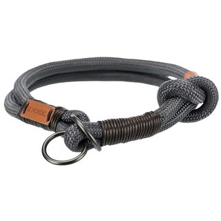 Hunde Halsband BE NORDIC Zug-Stopp-Halsband in versch. Gren, Farbe dunkelgrau / braun, Tau, gewebt Hals 45 cm/ 8 mm