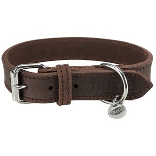 Hundehalsband LEDER Rustic Fettleder-Halsband, hochwertiges Fettleder 19005Hals 34-40cm 25mm