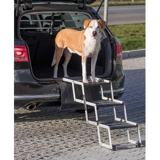 Hunde Falt-Treppe Petwalk für KFZ.  Breite: 37 cm Höhe: bis zu 57 cm Tiefe: bis zu 120 cm