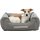 Hundebett - Be Eco Bett Danilo - in versch. Größen, mit Endekissen, Bezug abnehmbar 37505  60 × 50 cm grau